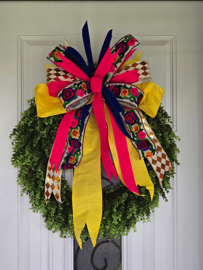 "Boxwood Wreath | 22" Year Round Farmhouse Front Door Wreath | All Season Permanent Botanical Decor"