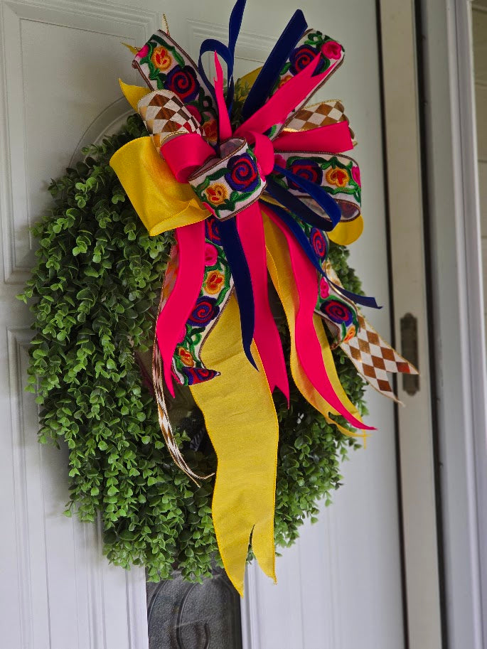 "Boxwood Wreath | 22" Year Round Farmhouse Front Door Wreath | All Season Permanent Botanical Decor"