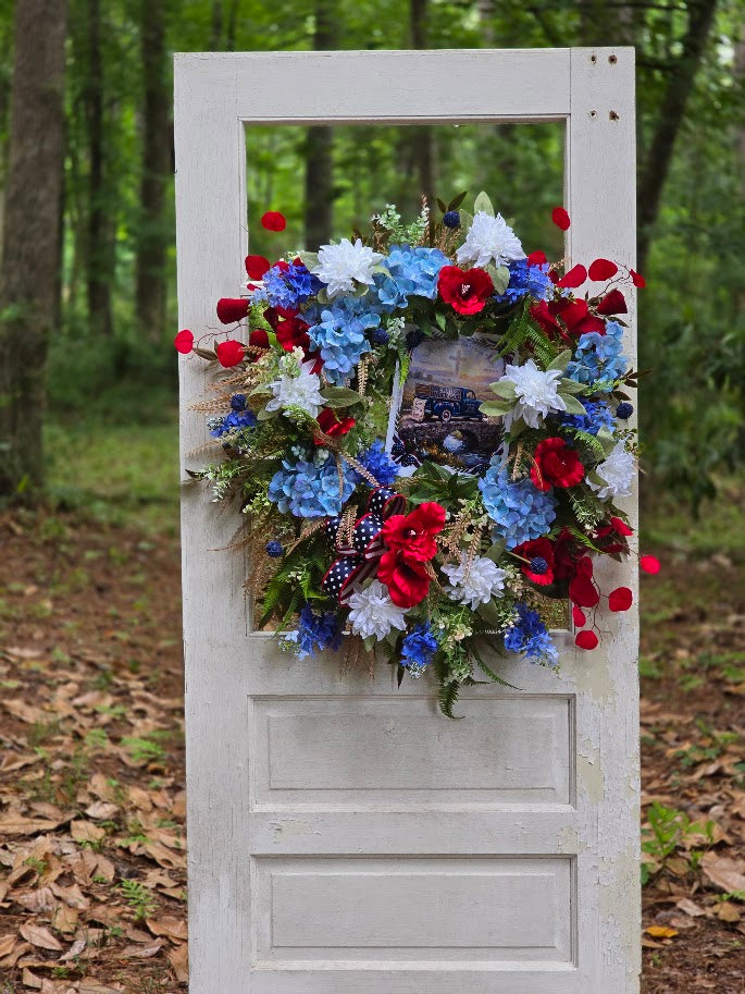 One Nation Under God Wreath | 30" Faith Americana Front Door | Christian Patriotic July 4th America 250 1776-2026