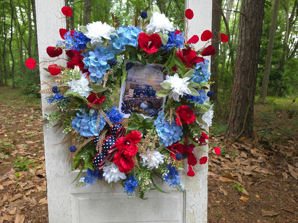 One Nation Under God Wreath | 30" Faith Americana Front Door | Christian Patriotic July 4th America 250 1776-2026