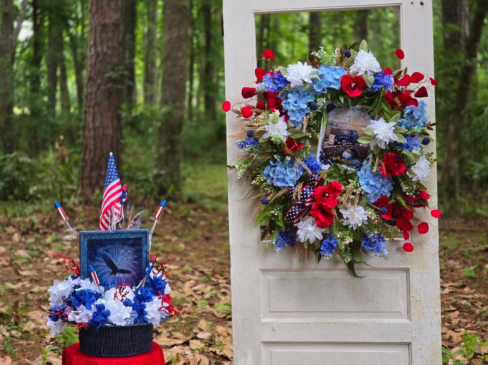 One Nation Under God Wreath | 30" Faith Americana Front Door | Christian Patriotic July 4th America 250 1776-2026