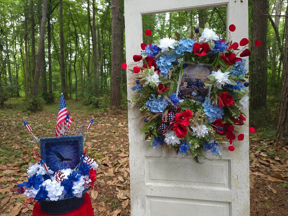 One Nation Under God Wreath | 30" Faith Americana Front Door | Christian Patriotic July 4th America 250 1776-2026
