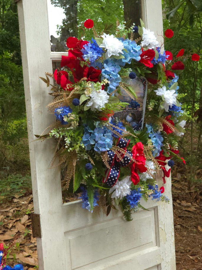 One Nation Under God Wreath | 30" Faith Americana Front Door | Christian Patriotic July 4th America 250 1776-2026