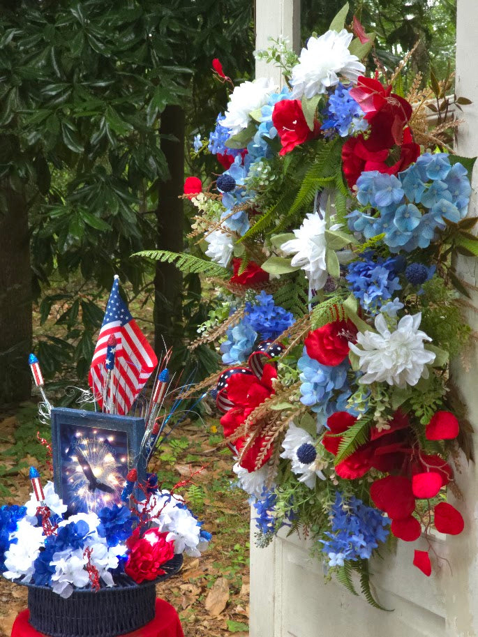 One Nation Under God Wreath | 30" Faith Americana Front Door | Christian Patriotic July 4th America 250 1776-2026