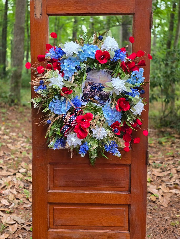 One Nation Under God Wreath | 30" Faith Americana Front Door | Christian Patriotic July 4th America 250 1776-2026