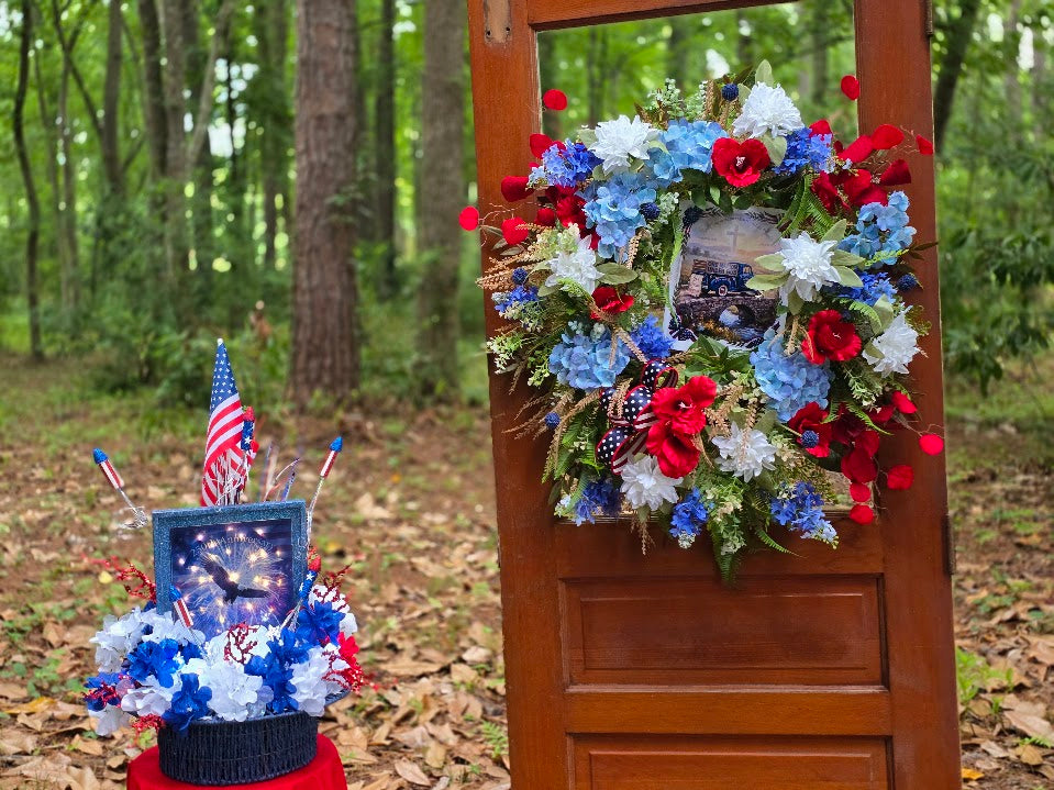 One Nation Under God Wreath | 30" Faith Americana Front Door | Christian Patriotic July 4th America 250 1776-2026