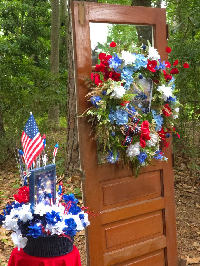 One Nation Under God Wreath | 30" Faith Americana Front Door | Christian Patriotic July 4th America 250 1776-2026