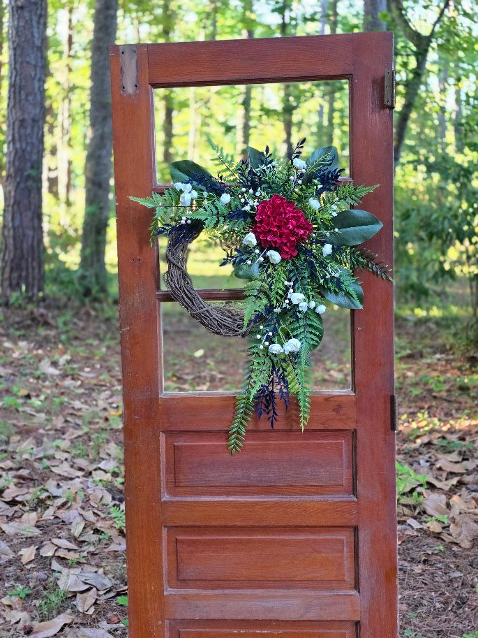 Patriotic Wreath | 24" Cascading Americana Front Door Wreath | Military Welcome Home July 4th 1776 2026